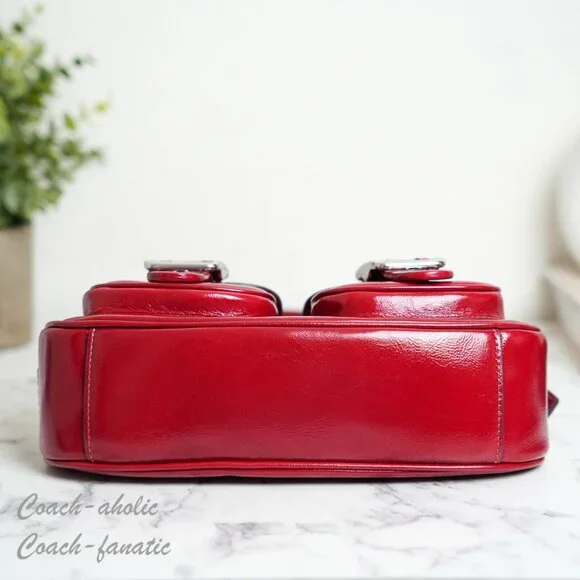 Coach CBJ01 Ashton Leather Shoulder Bag Crossbody in Dark Cardinal - Picture 7 of 11